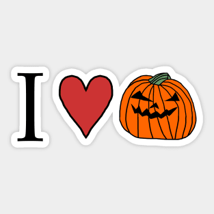 I Love Halloween Horror Pumpkin Face Sticker